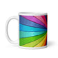 Rainbow joy White glossy mug